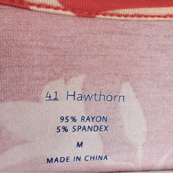 NWT 41 Hawthorn Rose of Sharon Flutter Sleeve Faux Wrap Dress in Coral Size M - Picture 11 of 13